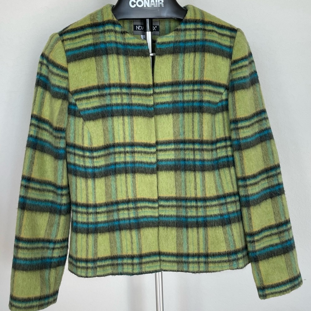 Beautiful green plaid winter jacket